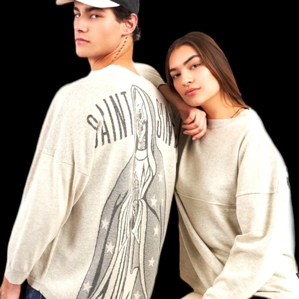 NWT SPIRIT JERSEY Saint And Sinner Crew Neck Knit Sweater Streetwear Unisex NEW